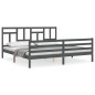 vidaXL Massivholzbett mit Kopfteil Grau 200x200 cm vidaXL Massivholzbett mit Kopfteil Grau 200x200 cm