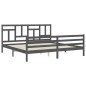 vidaXL Massivholzbett mit Kopfteil Grau 200x200 cm vidaXL Massivholzbett mit Kopfteil Grau 200x200 cm