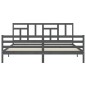 vidaXL Massivholzbett mit Kopfteil Grau 200x200 cm vidaXL Massivholzbett mit Kopfteil Grau 200x200 cm