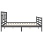 vidaXL Massivholzbett mit Kopfteil Grau 200x200 cm vidaXL Massivholzbett mit Kopfteil Grau 200x200 cm