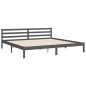 vidaXL Massivholzbett mit Kopfteil Grau 200x200 cm vidaXL Massivholzbett mit Kopfteil Grau 200x200 cm