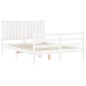 vidaXL Massivholzbett mit Kopfteil Weiß 140x190 cm vidaXL Massivholzbett mit Kopfteil Weiß 140x190 cm