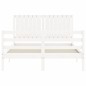 vidaXL Massivholzbett mit Kopfteil Weiß 140x190 cm vidaXL Massivholzbett mit Kopfteil Weiß 140x190 cm