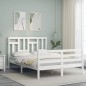 vidaXL Massivholzbett mit Kopfteil Weiß 140x200 cm vidaXL Massivholzbett mit Kopfteil Weiß 140x200 cm