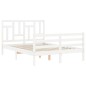 vidaXL Massivholzbett mit Kopfteil Weiß 140x200 cm vidaXL Massivholzbett mit Kopfteil Weiß 140x200 cm