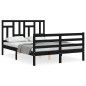 vidaXL Massivholzbett mit Kopfteil Schwarz 140x200 cm vidaXL Massivholzbett mit Kopfteil Schwarz 140x200 cm