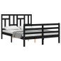 vidaXL Massivholzbett mit Kopfteil Schwarz 140x200 cm vidaXL Massivholzbett mit Kopfteil Schwarz 140x200 cm