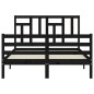 vidaXL Massivholzbett mit Kopfteil Schwarz 140x200 cm vidaXL Massivholzbett mit Kopfteil Schwarz 140x200 cm