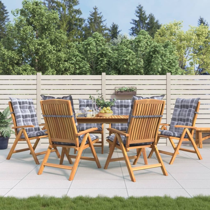 vidaXL Gartenstühle mit Kissen 6 Stk. Massivholz Teak vidaXL Gartenstühle mit Kissen 6 Stk. Massivholz Teak