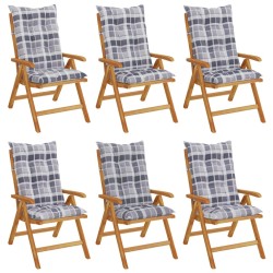 vidaXL Gartenstühle mit Kissen 6 Stk. Massivholz Teak