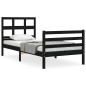 vidaXL Massivholzbett mit Kopfteil Schwarz 90x200 cm vidaXL Massivholzbett mit Kopfteil Schwarz 90x200 cm