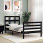 vidaXL Massivholzbett mit Kopfteil Schwarz 90x200 cm vidaXL Massivholzbett mit Kopfteil Schwarz 90x200 cm