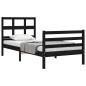 vidaXL Massivholzbett mit Kopfteil Schwarz 90x200 cm vidaXL Massivholzbett mit Kopfteil Schwarz 90x200 cm