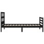 vidaXL Massivholzbett mit Kopfteil Schwarz 90x200 cm vidaXL Massivholzbett mit Kopfteil Schwarz 90x200 cm