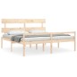 vidaXL Massivholzbett mit Kopfteil 200x200 cm vidaXL Massivholzbett mit Kopfteil 200x200 cm
