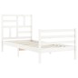 vidaXL Massivholzbett mit Kopfteil Weiß 90x200 cm vidaXL Massivholzbett mit Kopfteil Weiß 90x200 cm