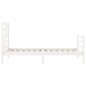 vidaXL Massivholzbett mit Kopfteil Weiß 90x200 cm vidaXL Massivholzbett mit Kopfteil Weiß 90x200 cm