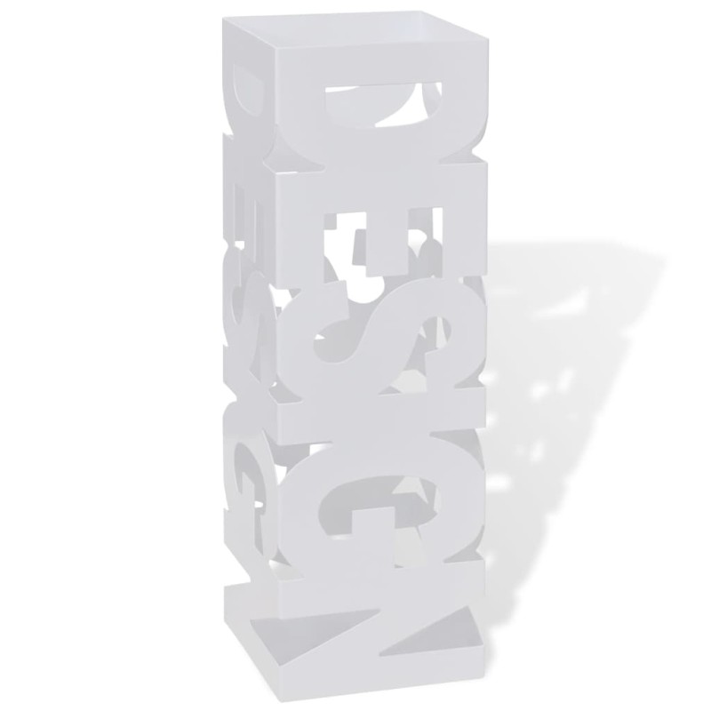 Schirmhalter Schirmständer Gehstöcke Stahl weiß quadratisch 48,5 cm Schirmhalter Schirmständer Gehstöcke Stahl weiß quadratisch 48,5 cm