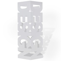 Schirmhalter Schirmständer Gehstöcke Stahl weiß quadratisch 48,5 cm 