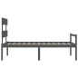 vidaXL Massivholzbett mit Kopfteil Grau 90x200 cm vidaXL Massivholzbett mit Kopfteil Grau 90x200 cm