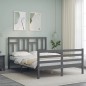 vidaXL Massivholzbett mit Kopfteil Grau 140x200 cm vidaXL Massivholzbett mit Kopfteil Grau 140x200 cm