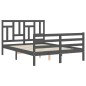 vidaXL Massivholzbett mit Kopfteil Grau 140x200 cm vidaXL Massivholzbett mit Kopfteil Grau 140x200 cm