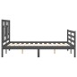 vidaXL Massivholzbett mit Kopfteil Grau 140x200 cm vidaXL Massivholzbett mit Kopfteil Grau 140x200 cm