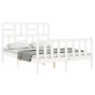 vidaXL Massivholzbett mit Kopfteil Weiß 140x190 cm vidaXL Massivholzbett mit Kopfteil Weiß 140x190 cm