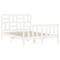 vidaXL Massivholzbett mit Kopfteil Weiß 140x190 cm vidaXL Massivholzbett mit Kopfteil Weiß 140x190 cm