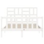 vidaXL Massivholzbett mit Kopfteil Weiß 140x190 cm vidaXL Massivholzbett mit Kopfteil Weiß 140x190 cm