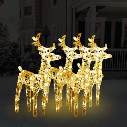 vidaXL LED-Rentiere 4 Stk. Warmweiß 160 LEDs Acryl