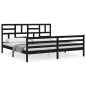 vidaXL Massivholzbett mit Kopfteil Schwarz 200x200 cm vidaXL Massivholzbett mit Kopfteil Schwarz 200x200 cm