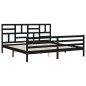 vidaXL Massivholzbett mit Kopfteil Schwarz 200x200 cm vidaXL Massivholzbett mit Kopfteil Schwarz 200x200 cm