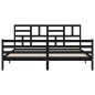 vidaXL Massivholzbett mit Kopfteil Schwarz 200x200 cm vidaXL Massivholzbett mit Kopfteil Schwarz 200x200 cm