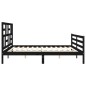 vidaXL Massivholzbett mit Kopfteil Schwarz 200x200 cm vidaXL Massivholzbett mit Kopfteil Schwarz 200x200 cm
