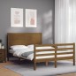 vidaXL Massivholzbett mit Kopfteil Honigbraun 120x200 cm vidaXL Massivholzbett mit Kopfteil Honigbraun 120x200 cm