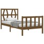vidaXL Massivholzbett mit Kopfteil Honigbraun 90x200 cm vidaXL Massivholzbett mit Kopfteil Honigbraun 90x200 cm