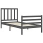 vidaXL Massivholzbett mit Kopfteil Grau 100x200 cm vidaXL Massivholzbett mit Kopfteil Grau 100x200 cm