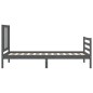 vidaXL Massivholzbett mit Kopfteil Grau 100x200 cm vidaXL Massivholzbett mit Kopfteil Grau 100x200 cm