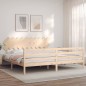 vidaXL Massivholzbett mit Kopfteil 200x200 cm vidaXL Massivholzbett mit Kopfteil 200x200 cm