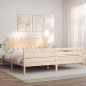 vidaXL Massivholzbett mit Kopfteil 200x200 cm vidaXL Massivholzbett mit Kopfteil 200x200 cm