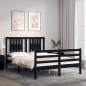 vidaXL Massivholzbett mit Kopfteil Schwarz 140x190 cm vidaXL Massivholzbett mit Kopfteil Schwarz 140x190 cm