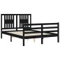 vidaXL Massivholzbett mit Kopfteil Schwarz 140x190 cm vidaXL Massivholzbett mit Kopfteil Schwarz 140x190 cm