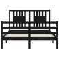 vidaXL Massivholzbett mit Kopfteil Schwarz 140x190 cm vidaXL Massivholzbett mit Kopfteil Schwarz 140x190 cm