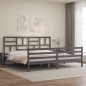 vidaXL Massivholzbett mit Kopfteil Grau 200x200 cm vidaXL Massivholzbett mit Kopfteil Grau 200x200 cm