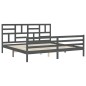 vidaXL Massivholzbett mit Kopfteil Grau 200x200 cm vidaXL Massivholzbett mit Kopfteil Grau 200x200 cm