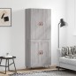 vidaXL Highboard Grau Sonoma 69,5x34x180 cm Holzwerkstoff vidaXL Highboard Grau Sonoma 69,5x34x180 cm Holzwerkstoff