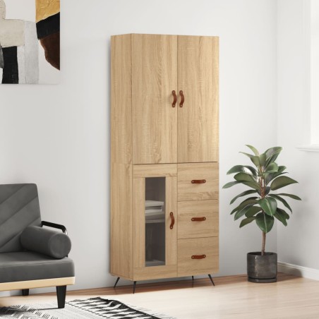 vidaXL Highboard Sonoma-Eiche 69,5x34x180 cm Holzwerkstoff