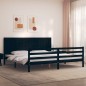 vidaXL Massivholzbett mit Kopfteil Schwarz vidaXL Massivholzbett mit Kopfteil Schwarz