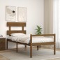 vidaXL Massivholzbett mit Kopfteil Honigbraun 90x200 cm vidaXL Massivholzbett mit Kopfteil Honigbraun 90x200 cm